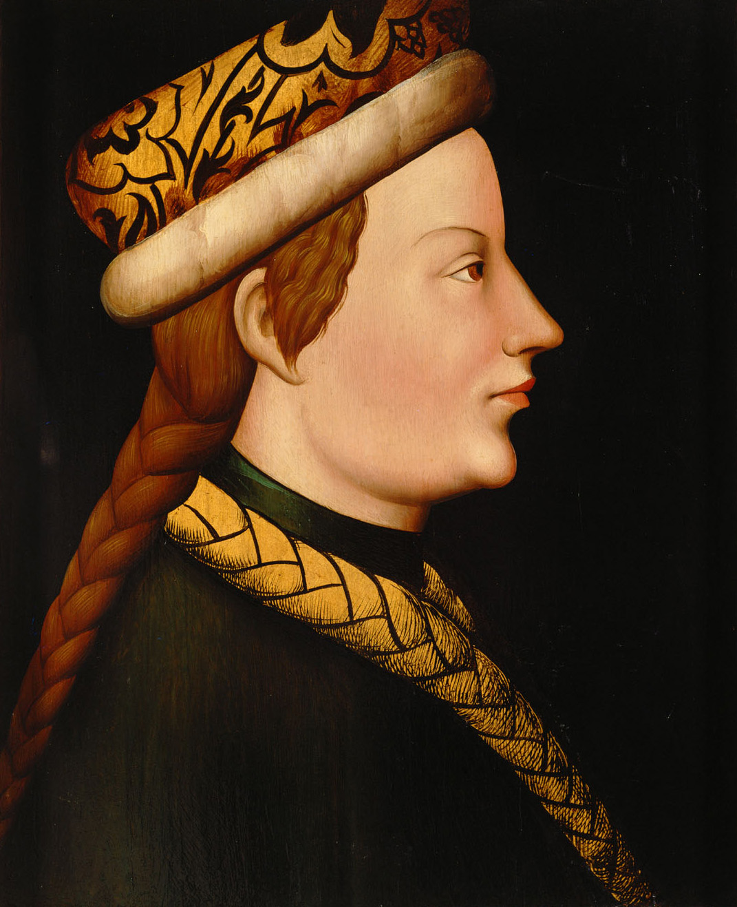 Herzog Albrecht III. (1349/50-1395), Profilbildnis mit dem Zopforden nach einem verlorenen Original, Deutsch, 1501-1600