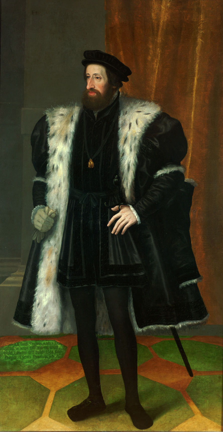 Kaiser Ferdinand I. (1503-1564), Bildnis in ganzer Figur, Johann Bocksberger d. Ä., 1535-1565