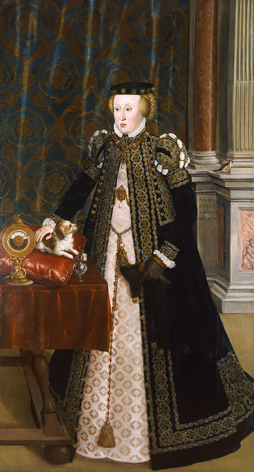 Erzherzogin Anna (1528-1590), Bildnis in ganzer Figur, Hans Mielich, 1556
