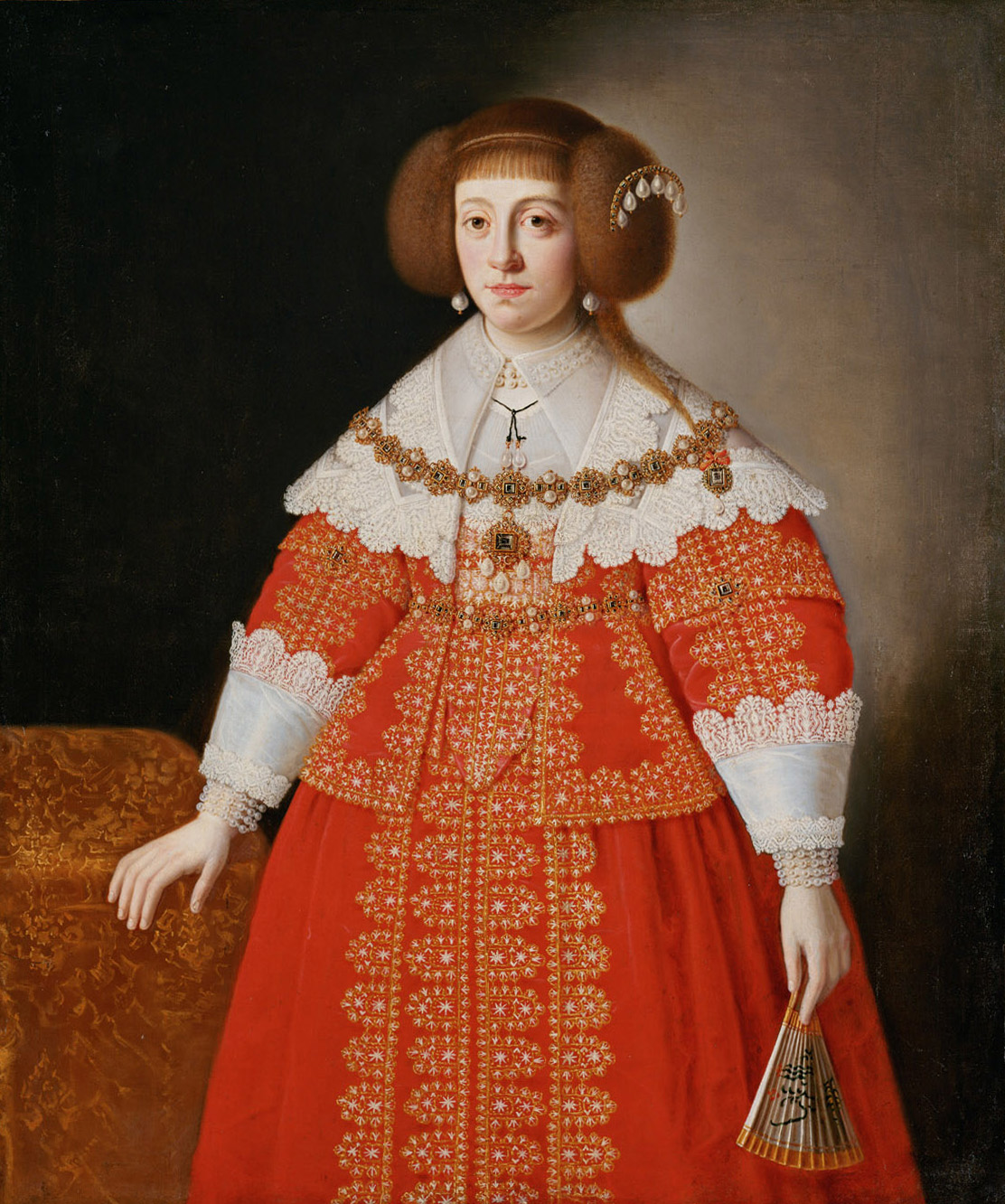 Bildnis der Erzherzogin Cäcilia Renata (1611-1644) (?), Königin von Polen, Kniestück, Norddeutsch, 1640-1644