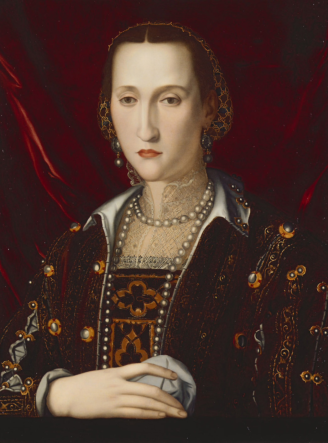 Eleonore von Toledo (1522-1562), Herzogin von Toskana, Bruststück, Agnolo di Cosimo, gen. Bronzino, 1530-1560