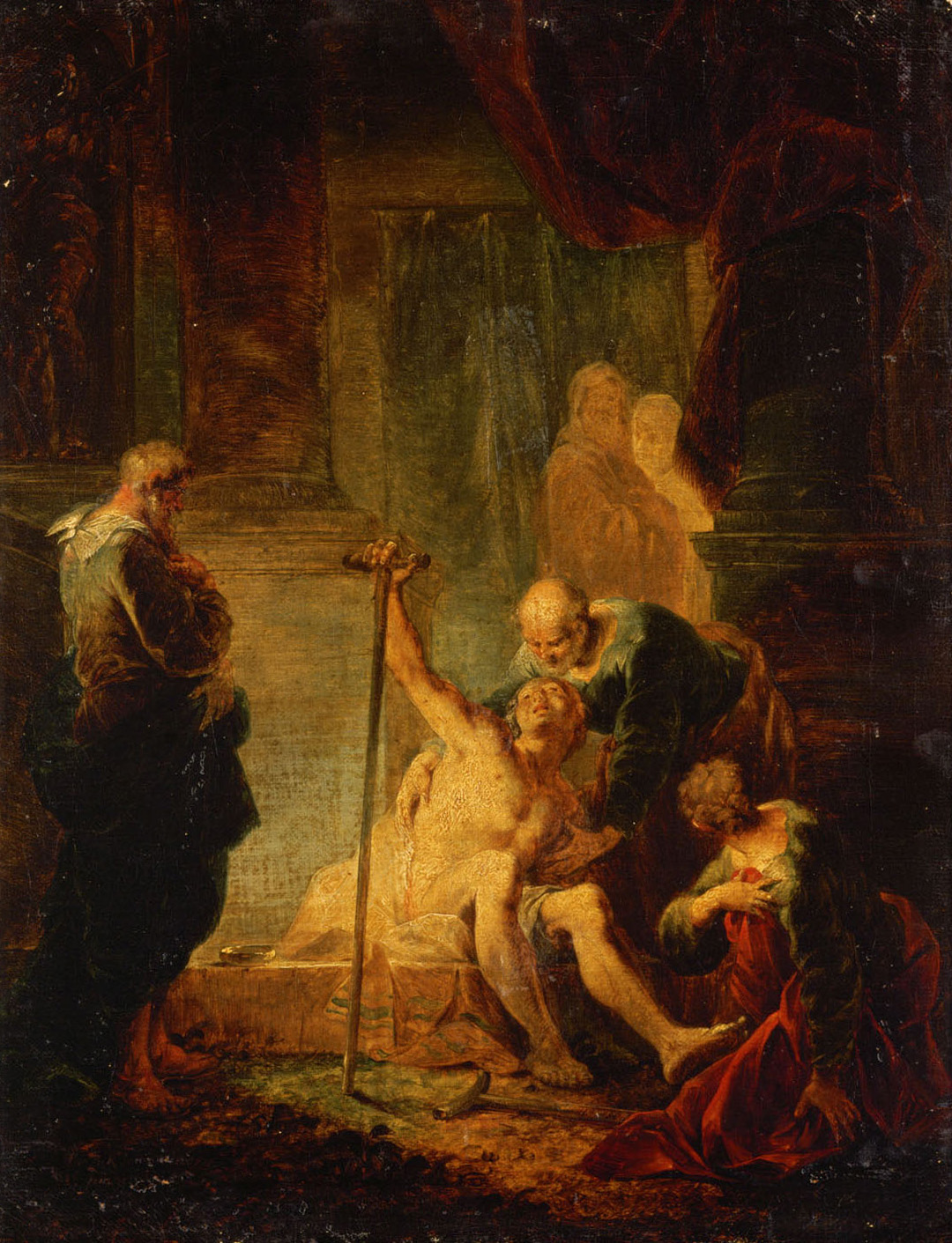 Petrus und Johannes heilen den Lahmgeborenen im Tempel, Januarius Zick, 1752
