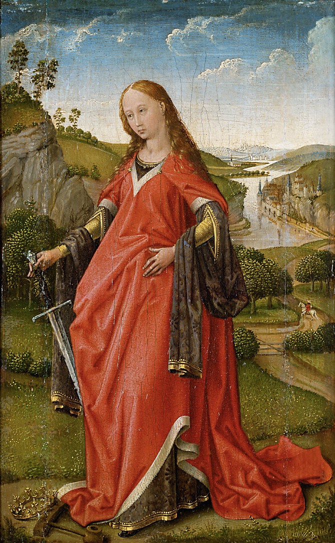 Rechter Flügel eines Diptychons: Hl. Katharina, Rogier van der Weyden, 1425-1435