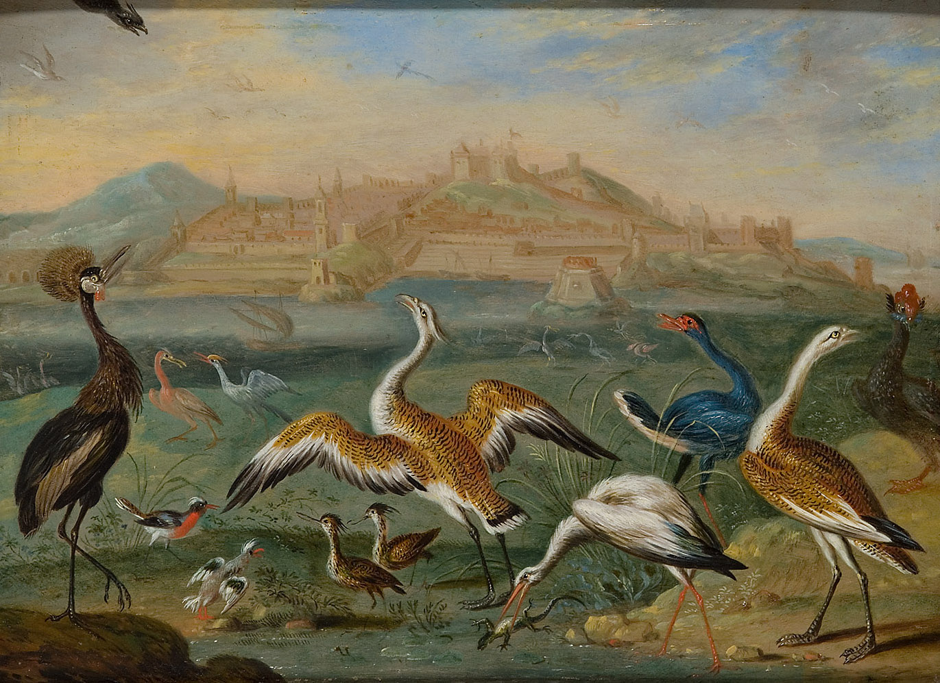 Ansichten aus den vier Weltteilen mit Szenen von Tieren: Tanger, Ferdinand van Kessel, 1650-1700