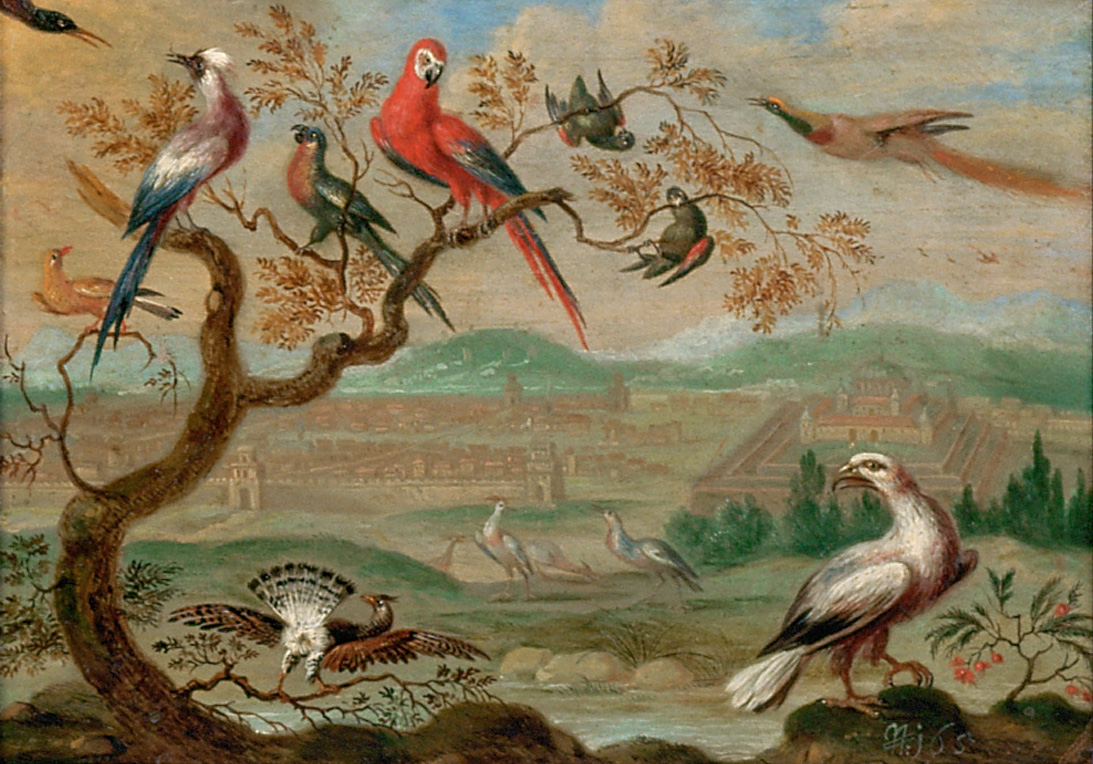 Ansichten aus den vier Weltteilen mit Szenen von Tieren: Cusco, Ferdinand van Kessel, 1650-1700