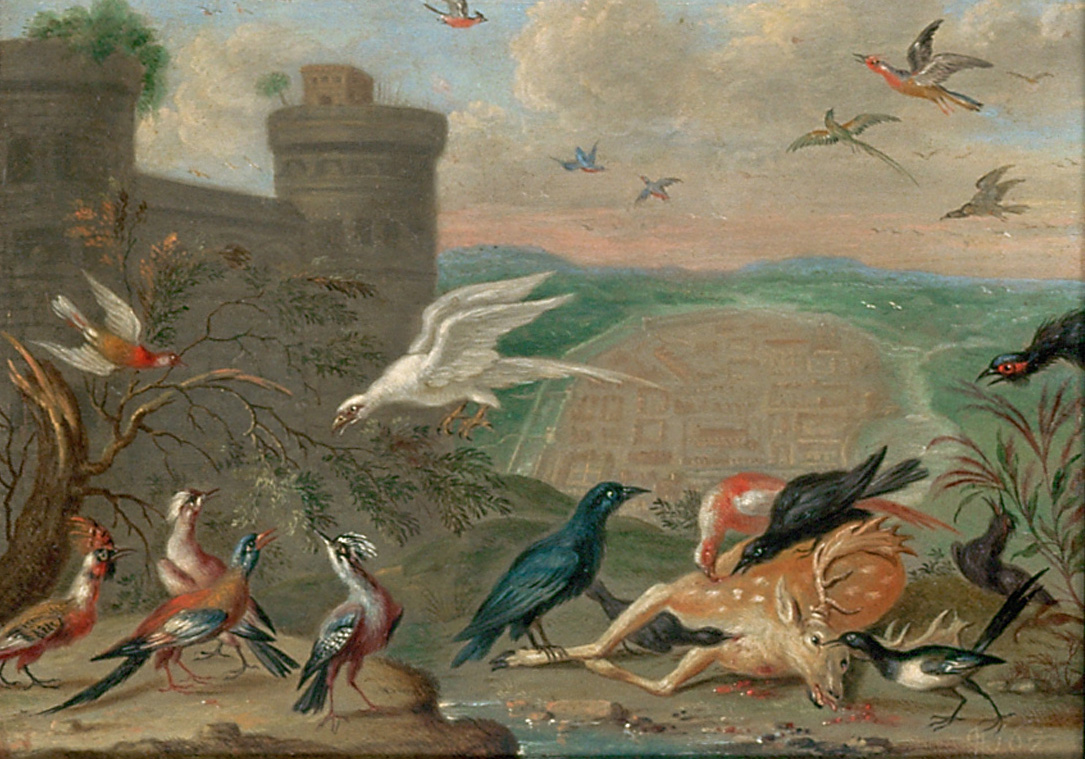 Ansichten aus den vier Weltteilen mit Szenen von Tieren: Santo Domingo (Dominikanische Republik), Ferdinand van Kessel, 1650-1700