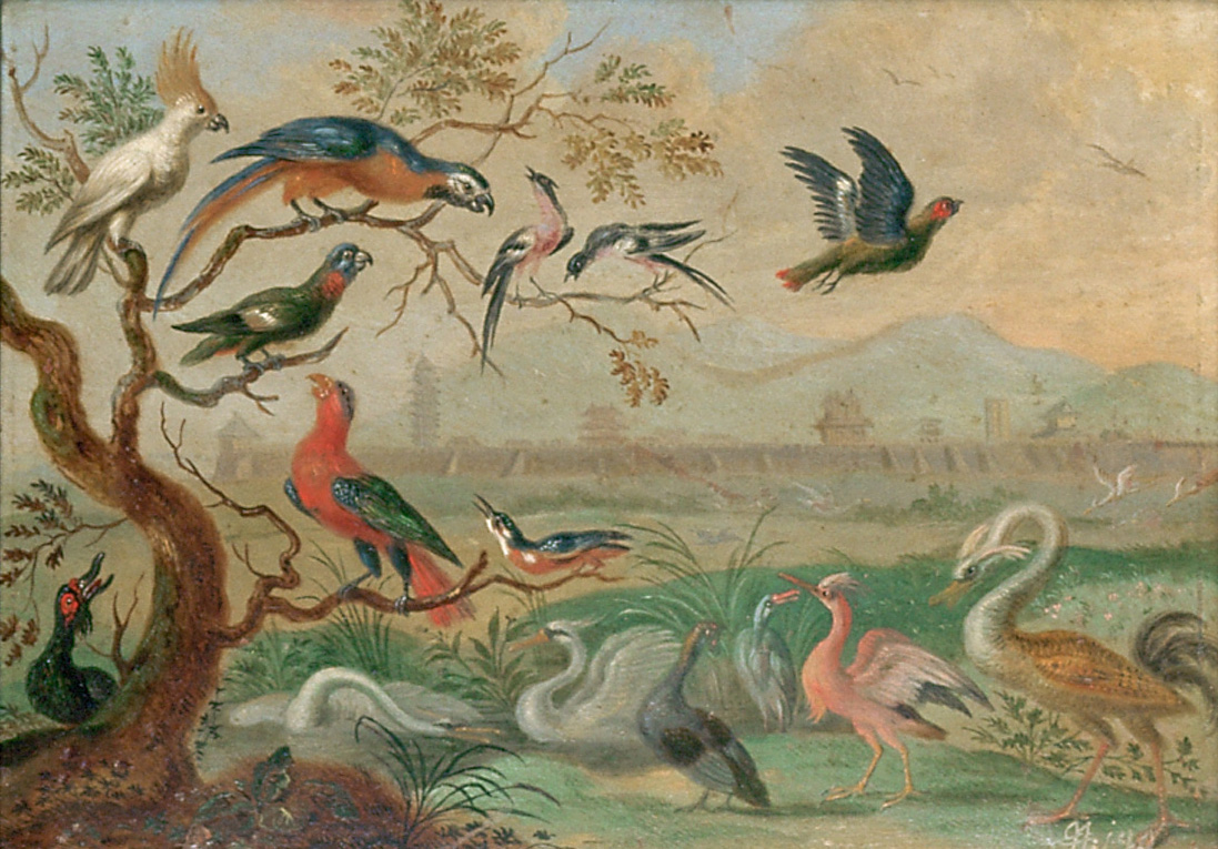 Ansichten aus den vier Weltteilen mit Szenen von Tieren: Peking, Ferdinand van Kessel, 1650-1700