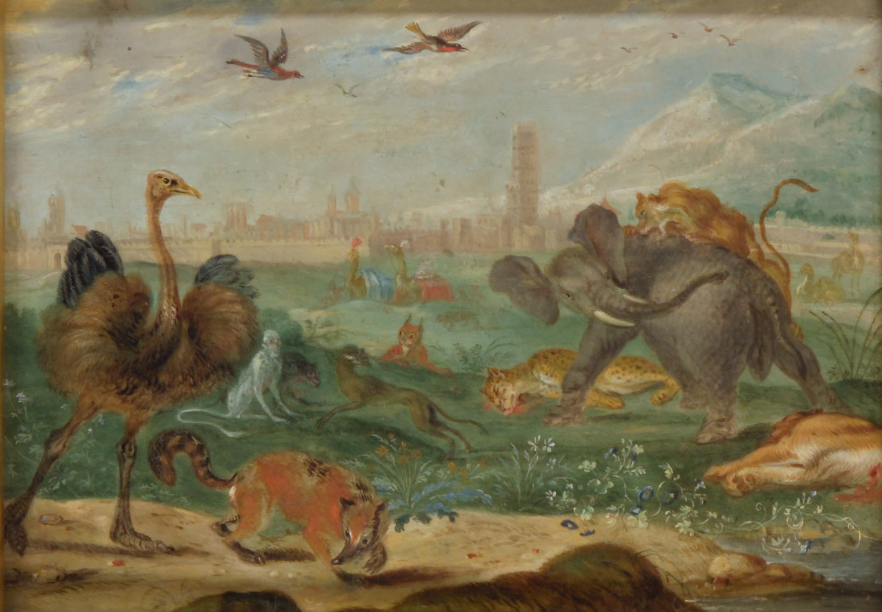 Ansichten aus den vier Weltteilen mit Szenen von Tieren: Marokko, Ferdinand van Kessel, 1650-1700