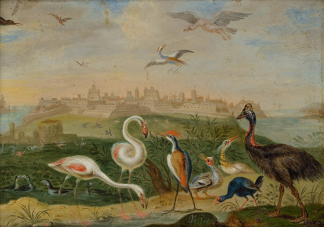 Ansichten aus den vier Weltteilen mit Szenen von Tieren: Malta, Ferdinand van Kessel, 1650-1700