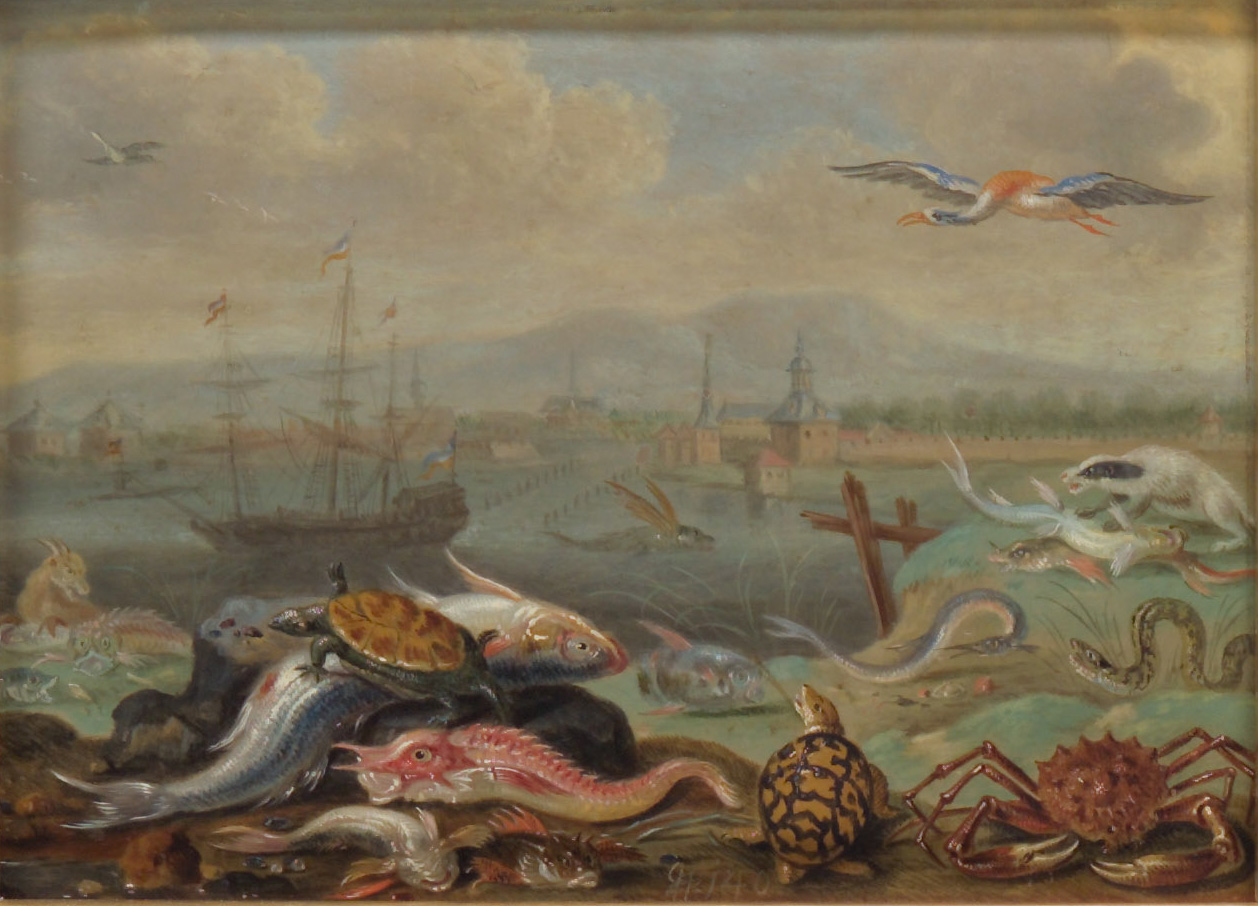 Ansichten aus den vier Weltteilen mit Szenen von Tieren: Alexandria, Ferdinand van Kessel, 1650-1700