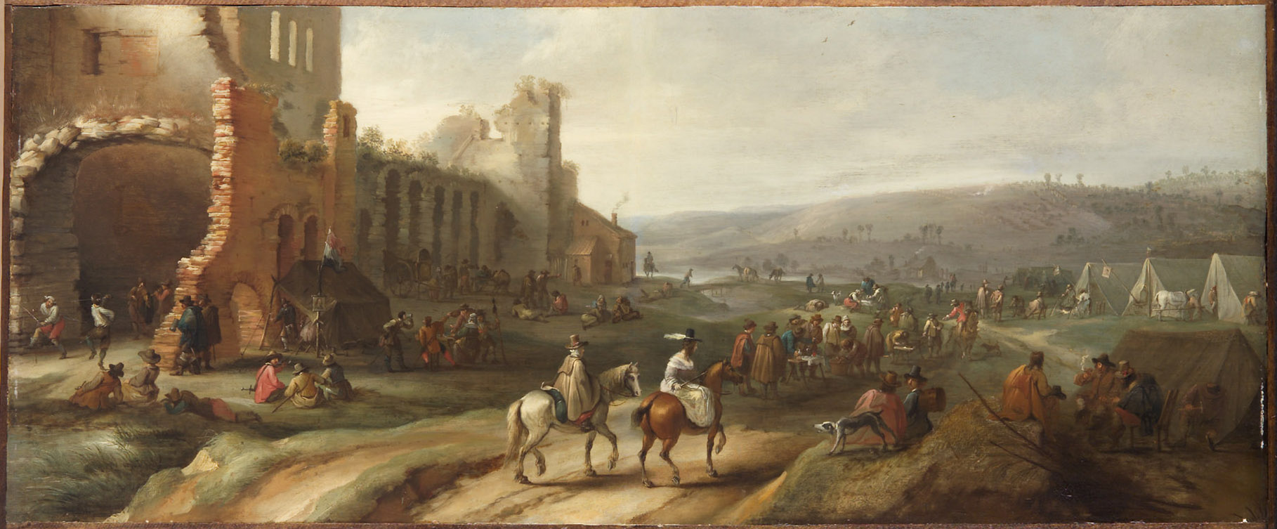 Feldlager mit Ruinen, Robert van den Hoecke, 1635-1668