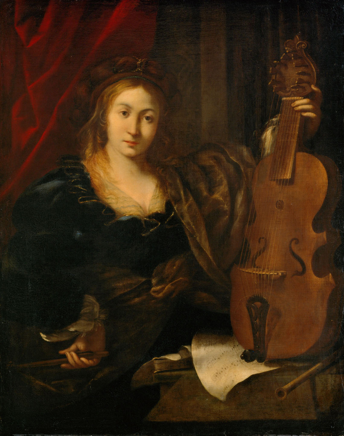 Mädchen mit Lira da Gamba, Ferdinand Bol, 1653