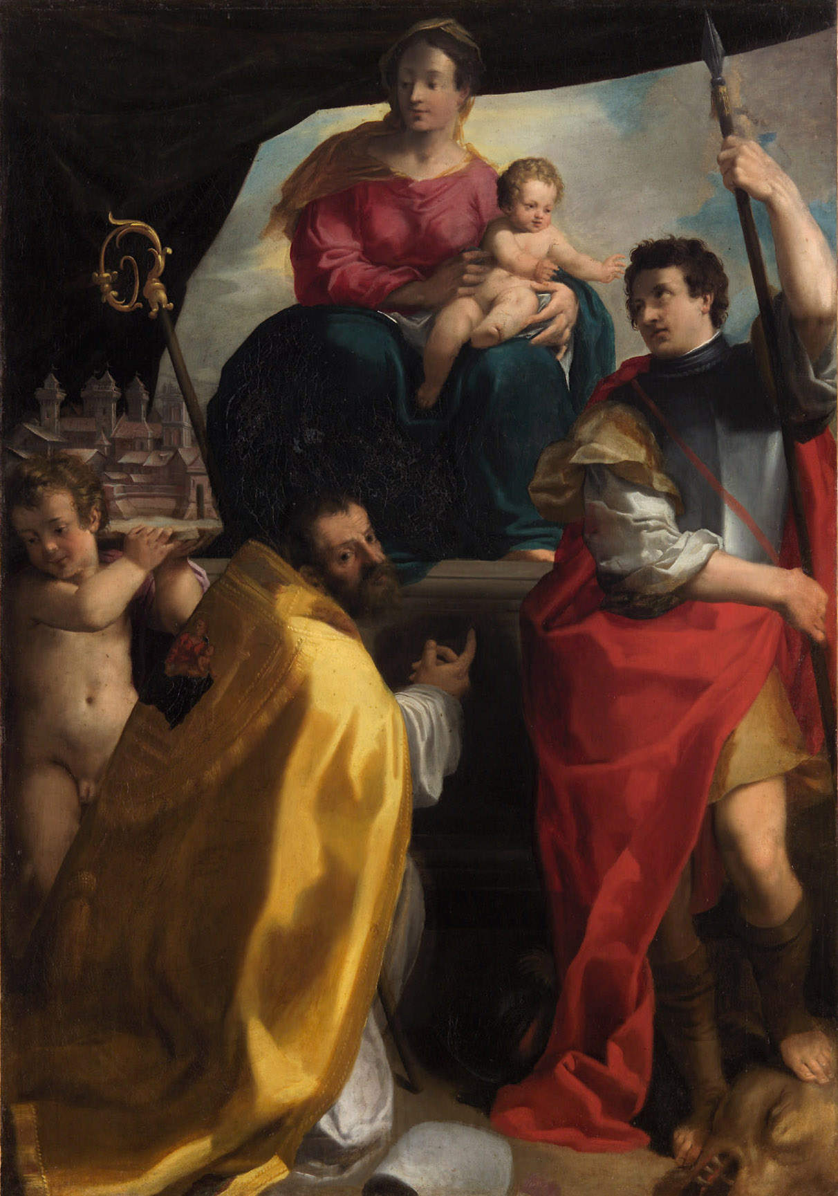 Maria mit dem Kind und den Hl. Maurelius und Georg, Carlo Bonone, 1604