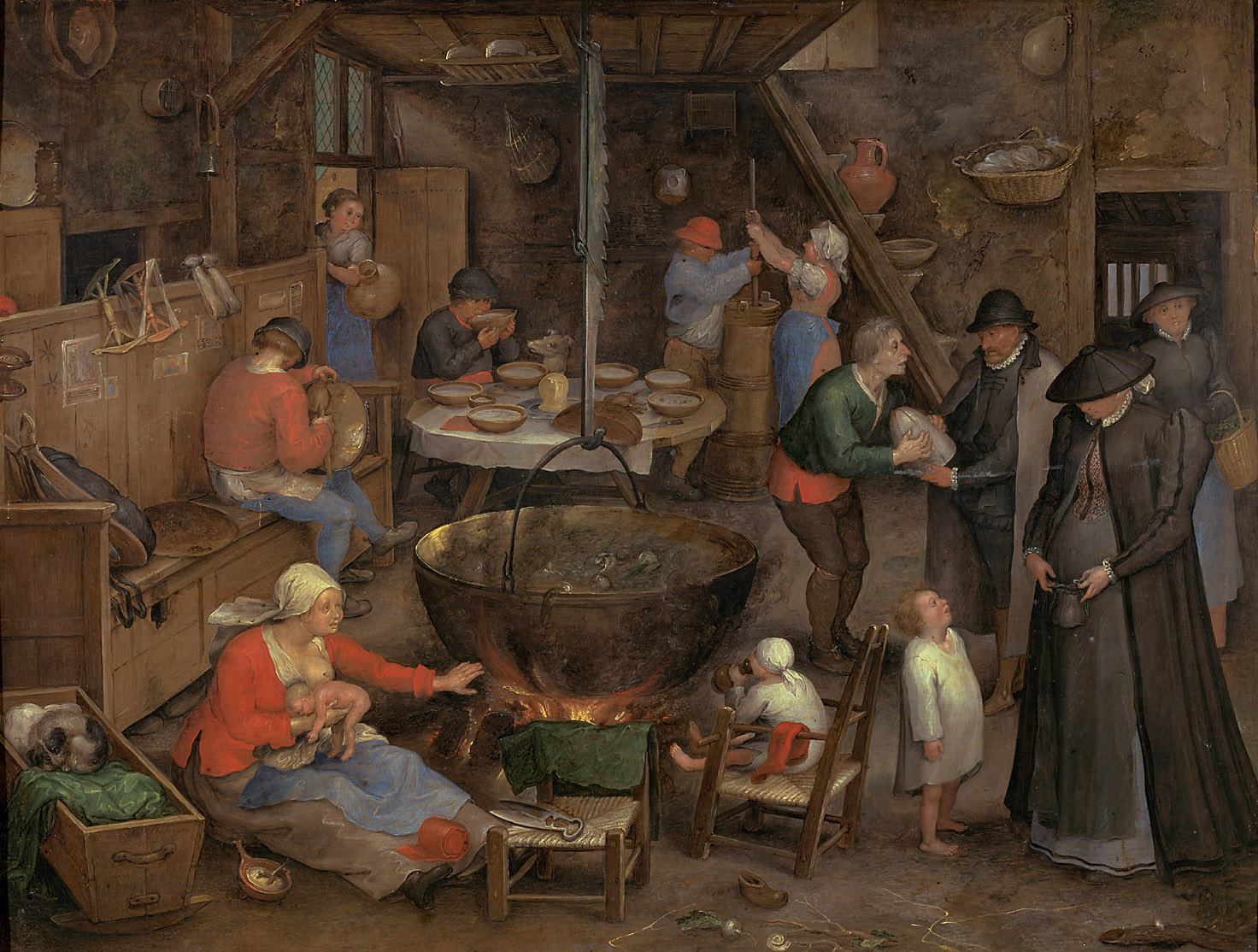 Besuch auf dem Pachthof, Ян Брейгель Старший, 1595-1599