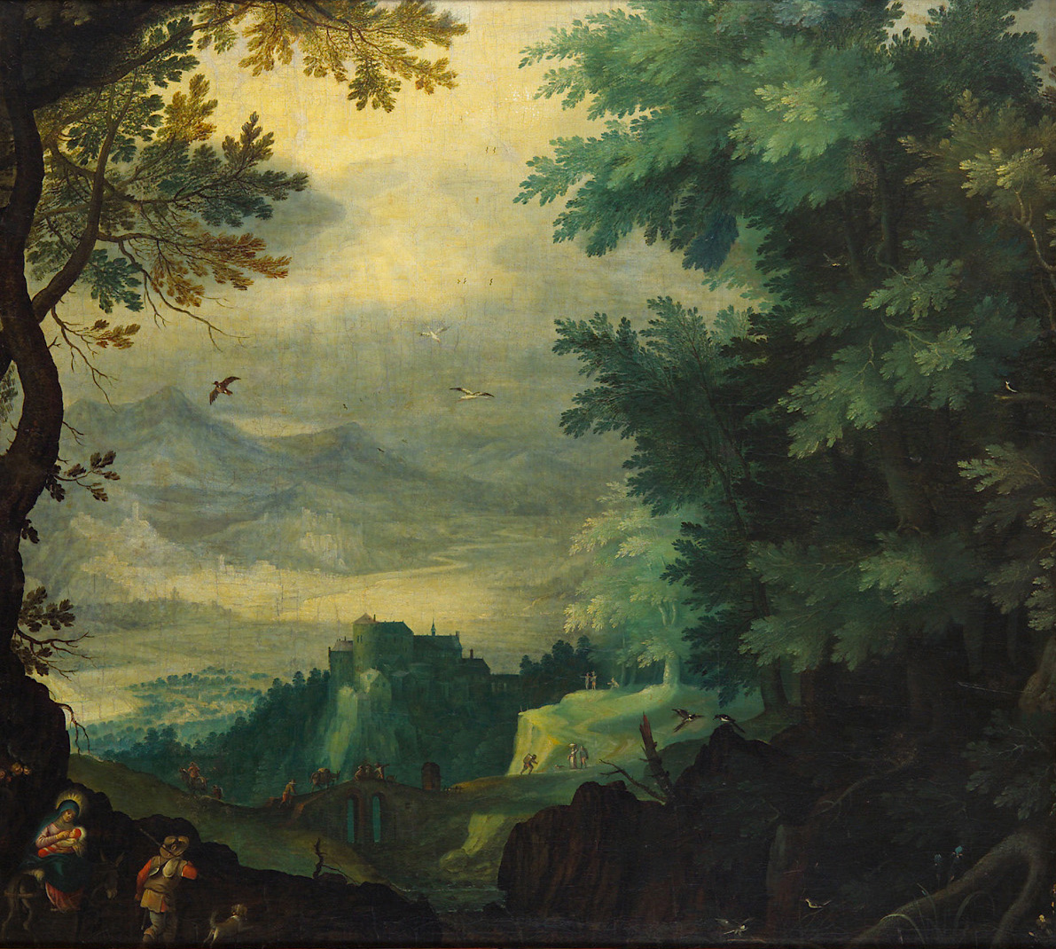 Landschaft mit der Flucht nach Ägypten, Jan Brueghel d. J., 1600-1620