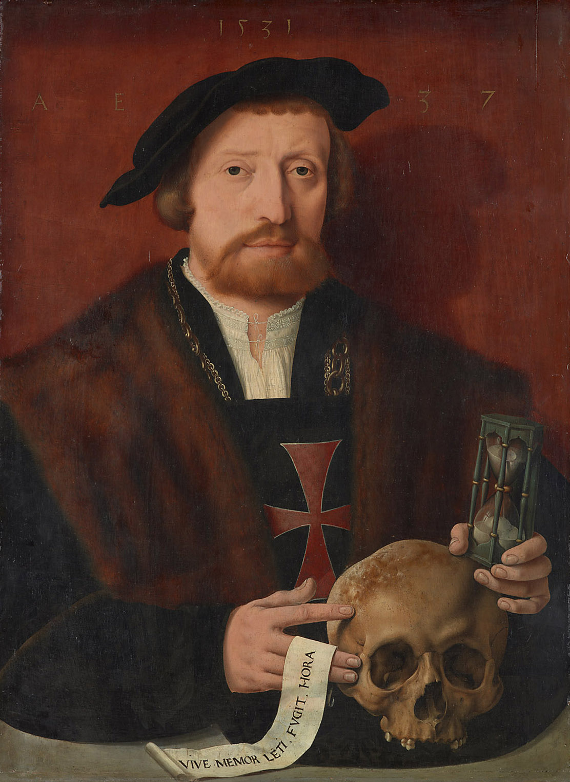 Bildnis eines Ordensritters, Bartholomäus Bruyn d. Ä., 1531