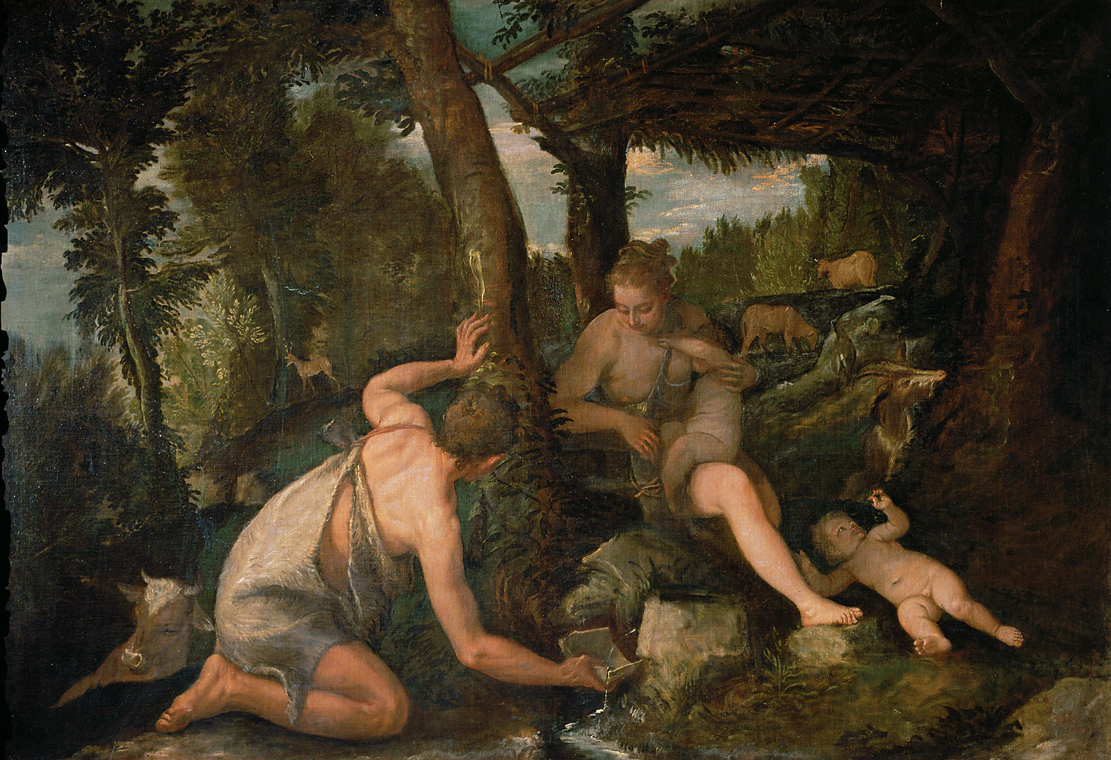 Adam und Eva nach der Vertreibung aus dem Paradies, Paolo Caliari, gen. Veronese, 1580-1588