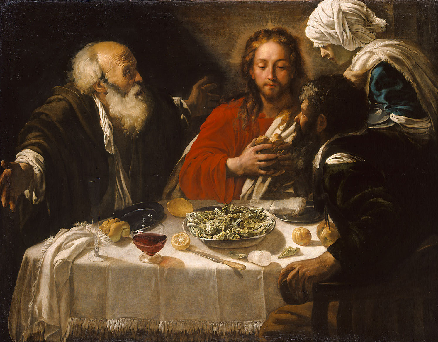 Christus und die Jünger in Emmaus, Oberitalienisch, 1616-1626