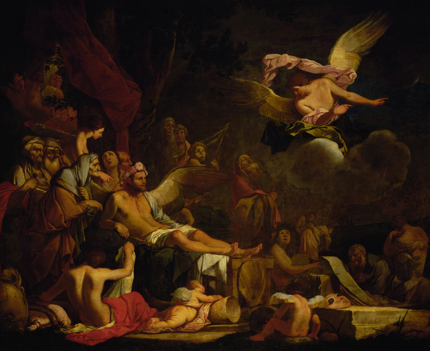 Iris als Botschafterin im Reich des Hypnos, Giulio Carpioni, 1655-1660