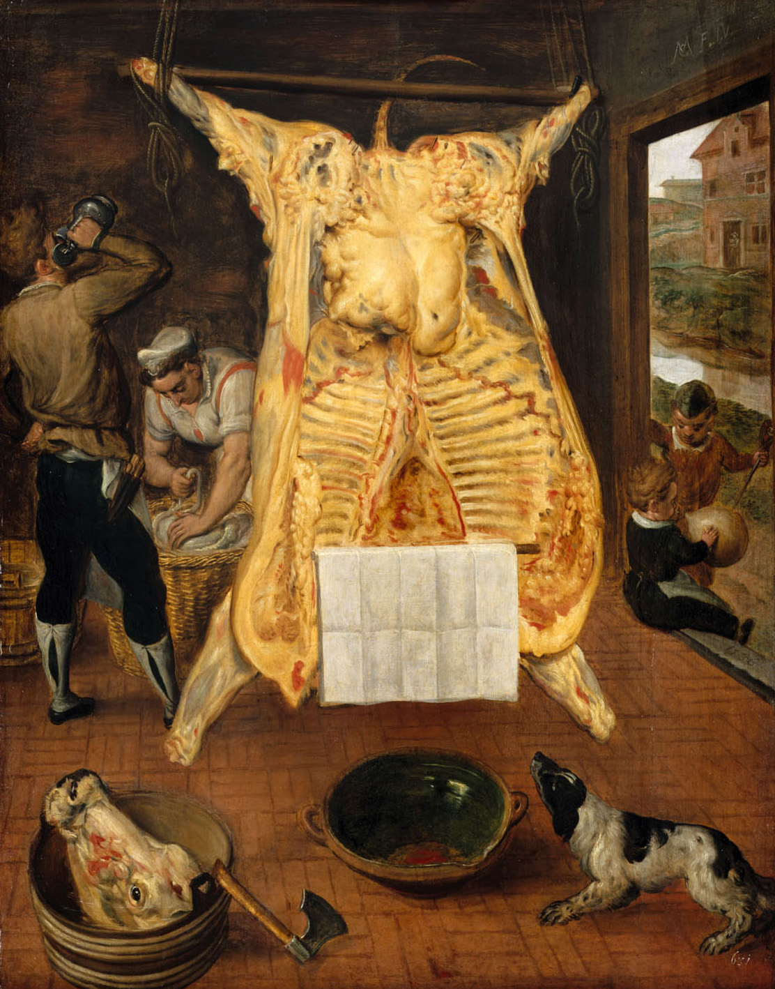 Ausgeweideter Ochse, Marten van Cleve, 1566