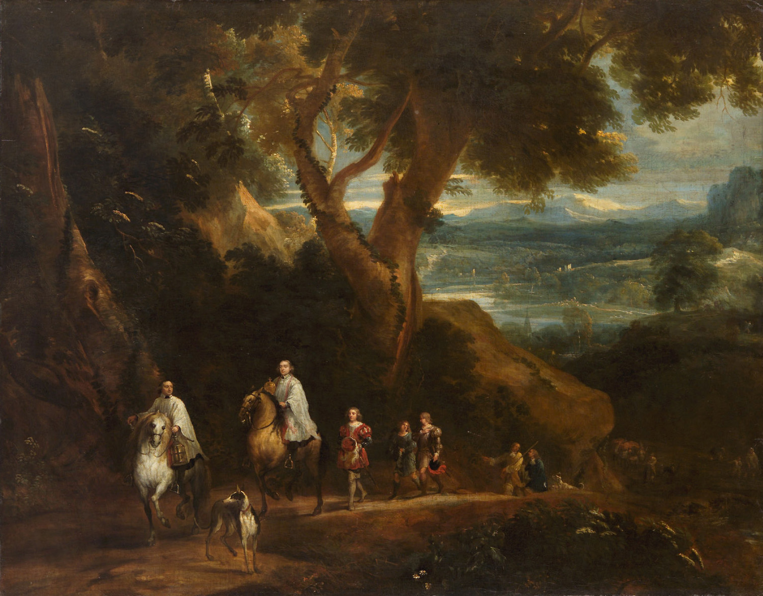 Landschaft mit Rudolf von Habsburg und dem Priester, Gonzales Coques, 1618-1684