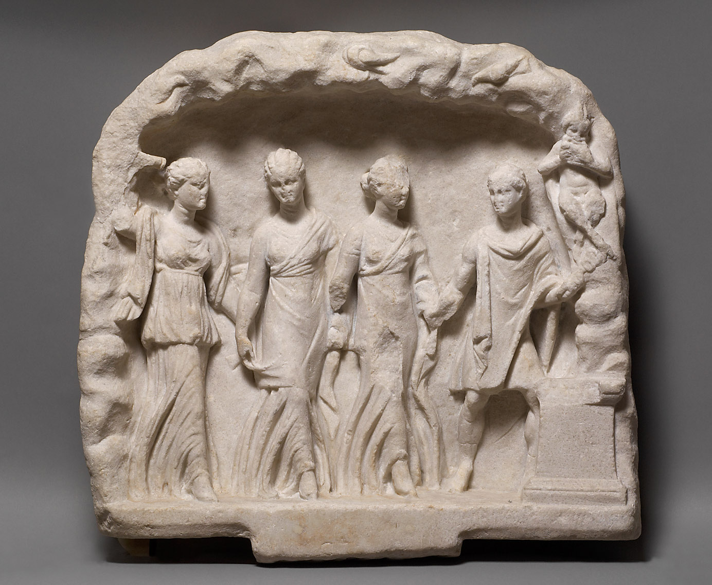 Hermes, Pan und Nymphen