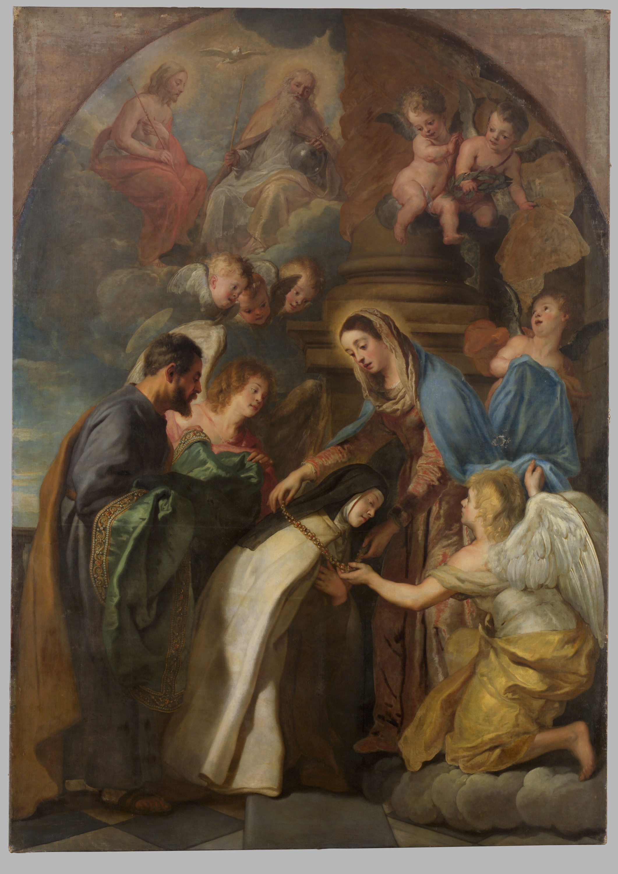 Hl. Therese empfängt eine goldene Kette und einen golddurchwirkten Mantel von der Madonna, Gaspar de Crayer, 1639-1669