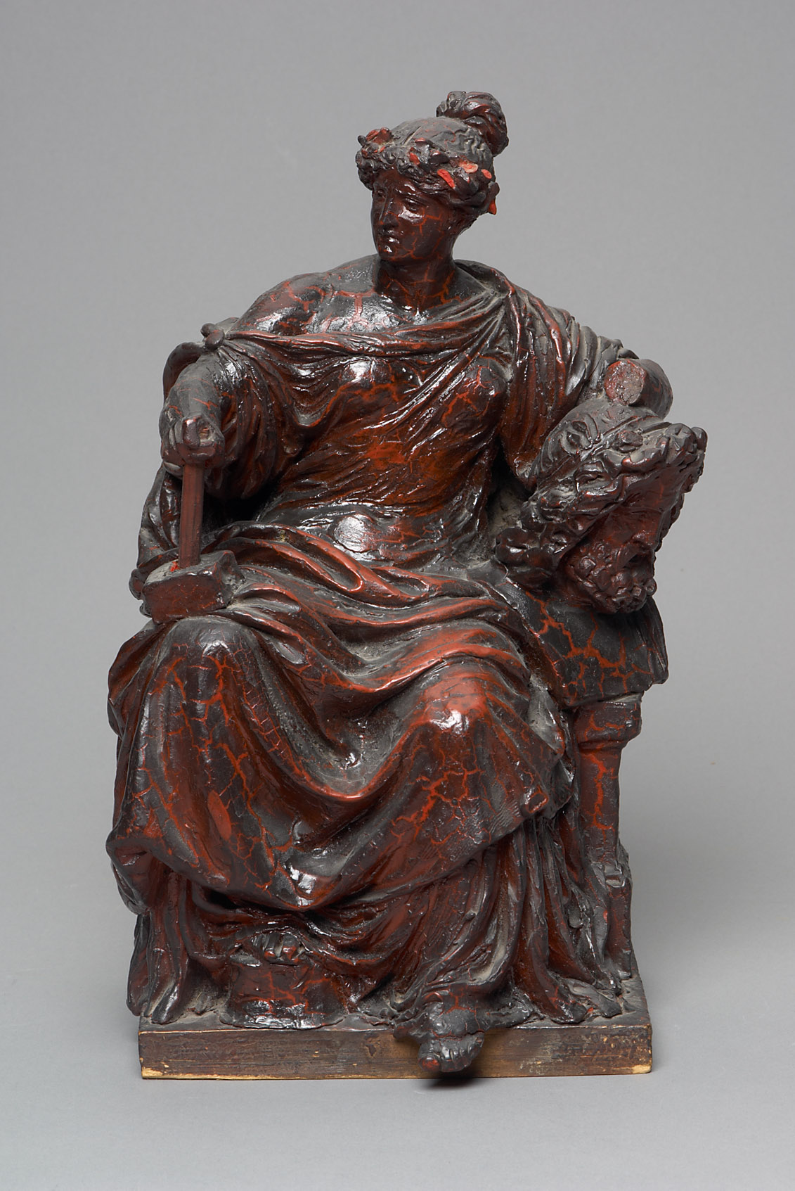Allegorie der Bildhauerei / Figurenschmuck der Fassade des Kunsthistorischen Museums in Wien., Johannes Benk, 1878-1879