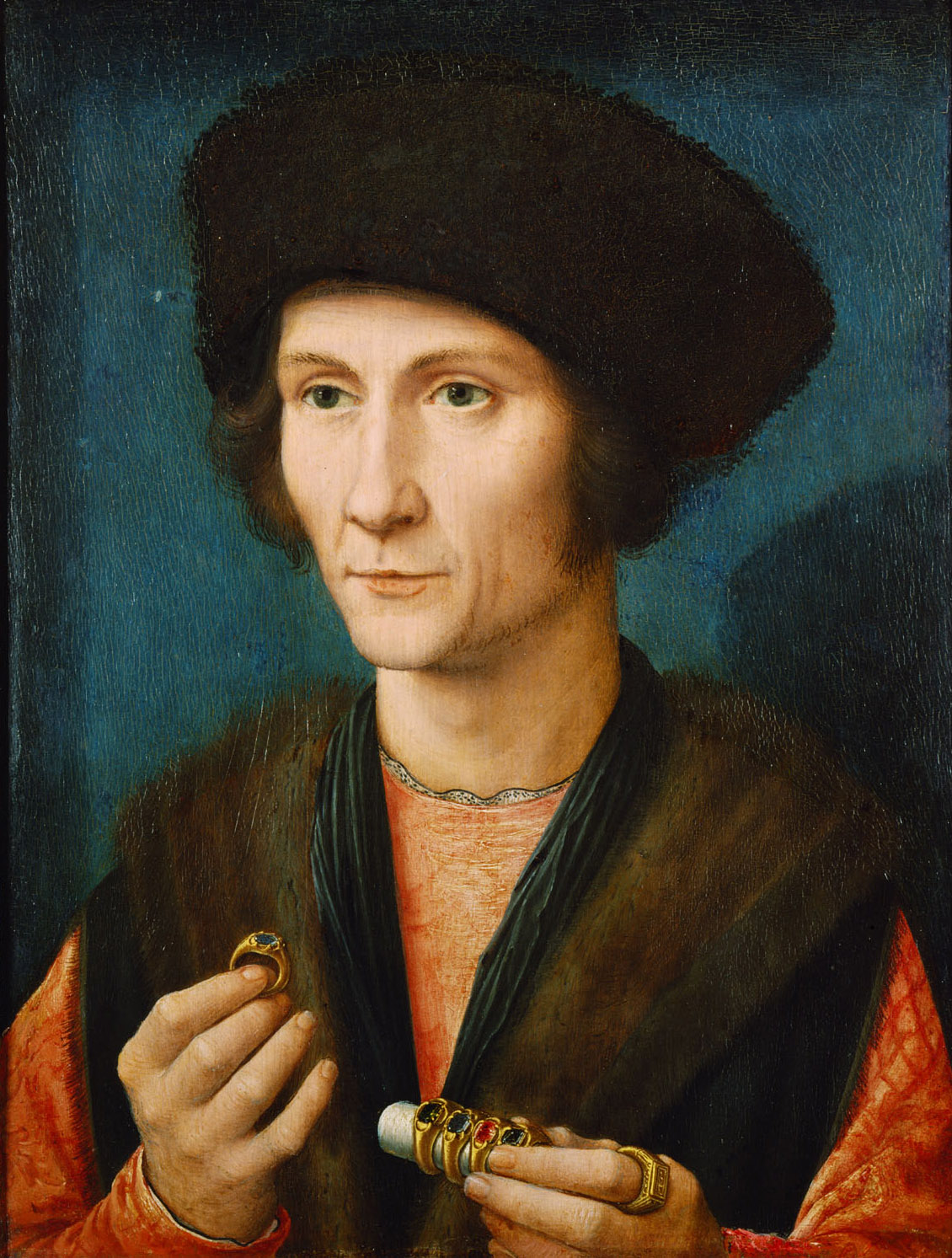 Bildnis eines Goldschmiedes (wahrscheinlich Jacob Cnoop, der Schwiegervater Davids), Gerard David, 1505-1510