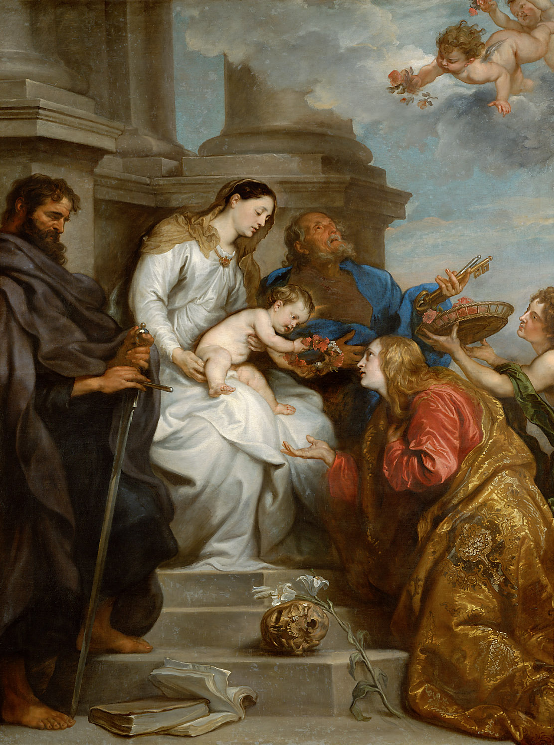 Maria mit Kind und den Hll. Rosalia, Petrus und Paulus, Anthonis van Dyck, 1629