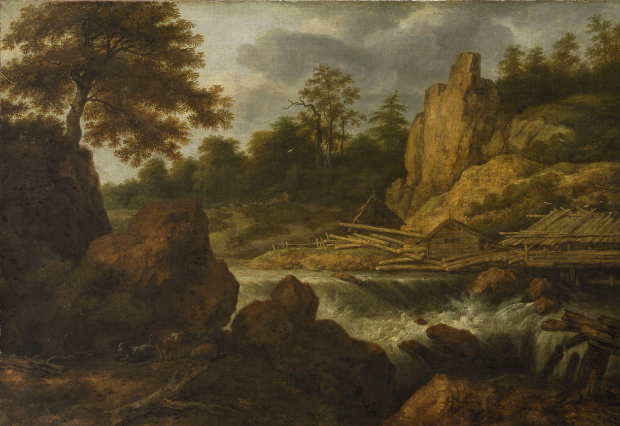 Landschaft mit Sägemühle, Allart van Everdingen, 1665-1675