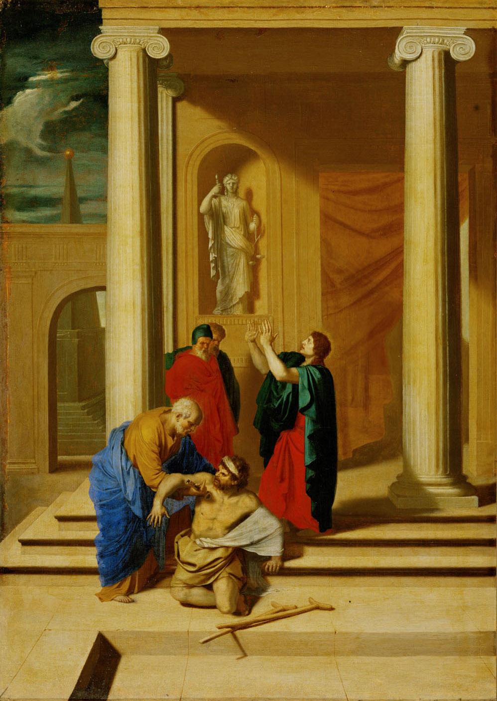 Petrus und Johannes heilen einen Lahmgeborenen im Tempel, Bertholet Flémal, 1645-1655