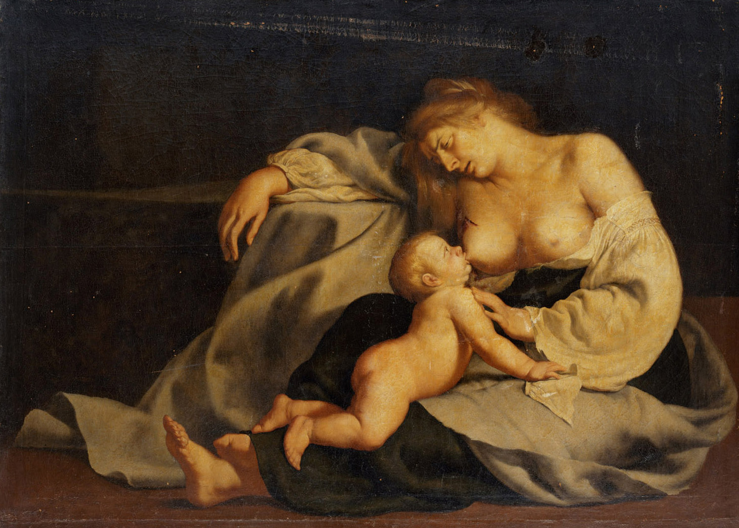 Sterbende Mutter nach einem Bild des Aristides von Theben, Cesare Fracanzano, 1640-1650