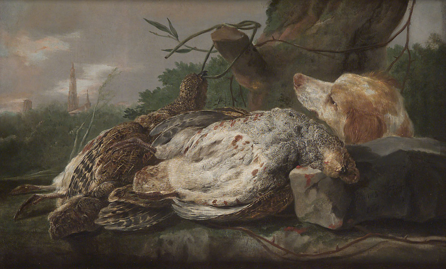 Tote Rebhühner mit Jagdhund, Jan Fyt, 1647