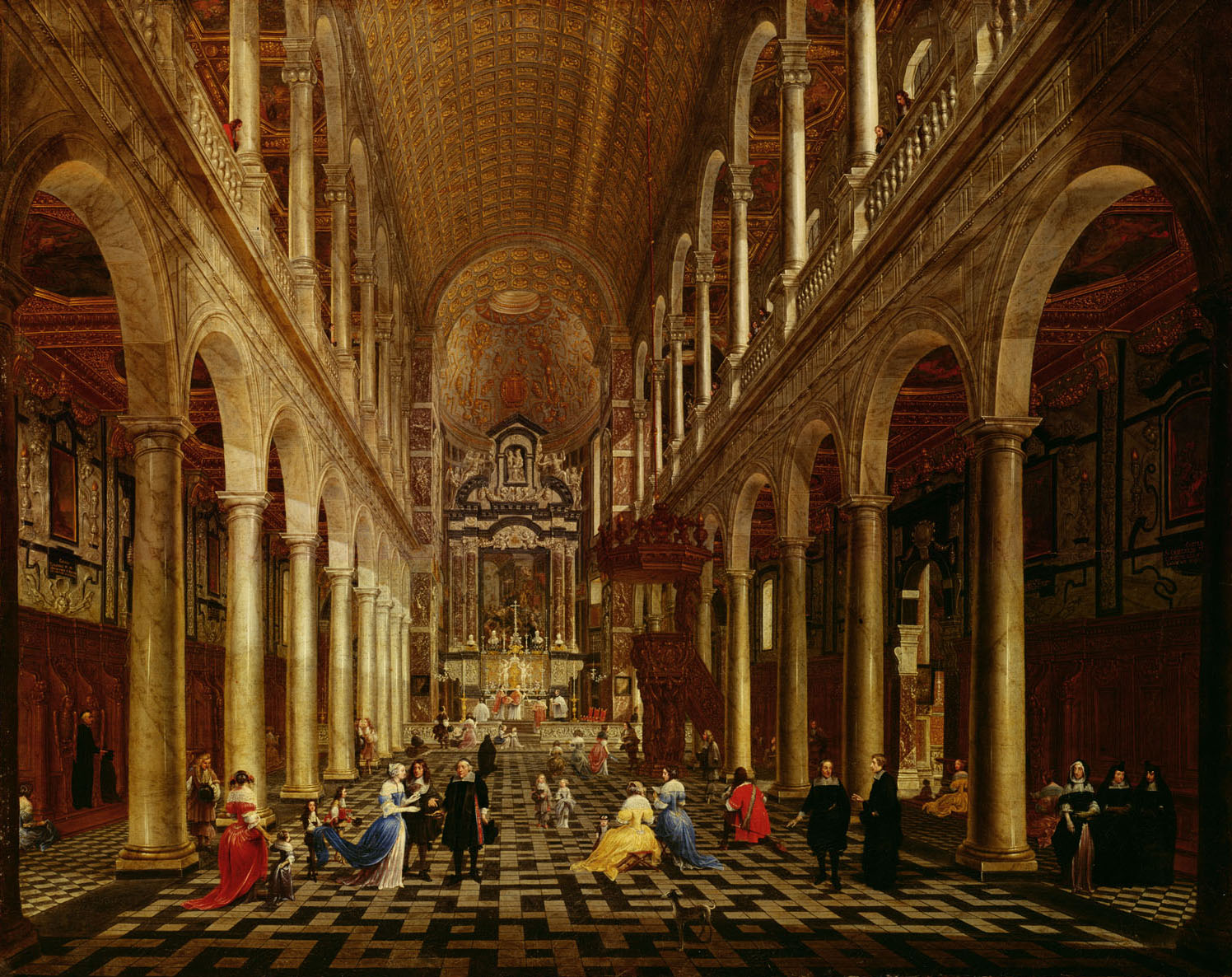 Innenansicht der Jesuitenkirche zu Antwerpen, Anton Günther Gheringh, 1665