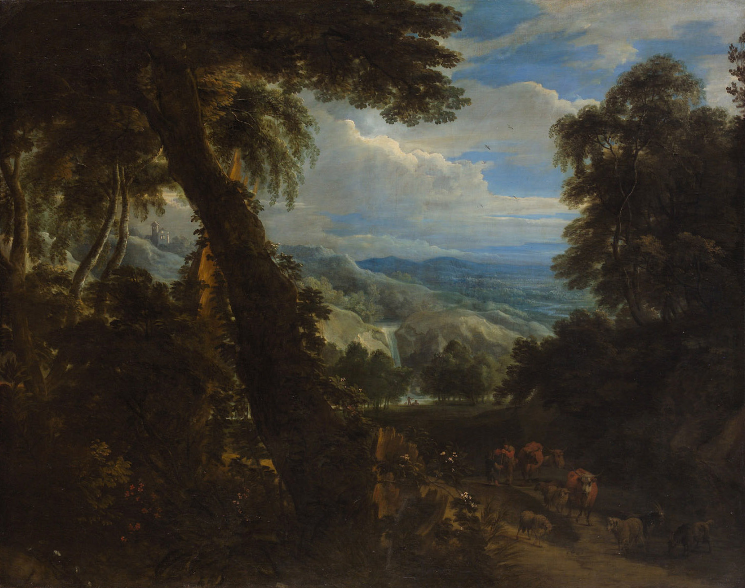 Waldlandschaft mit Herde, Jacques d’ Arthois, 1660-1670