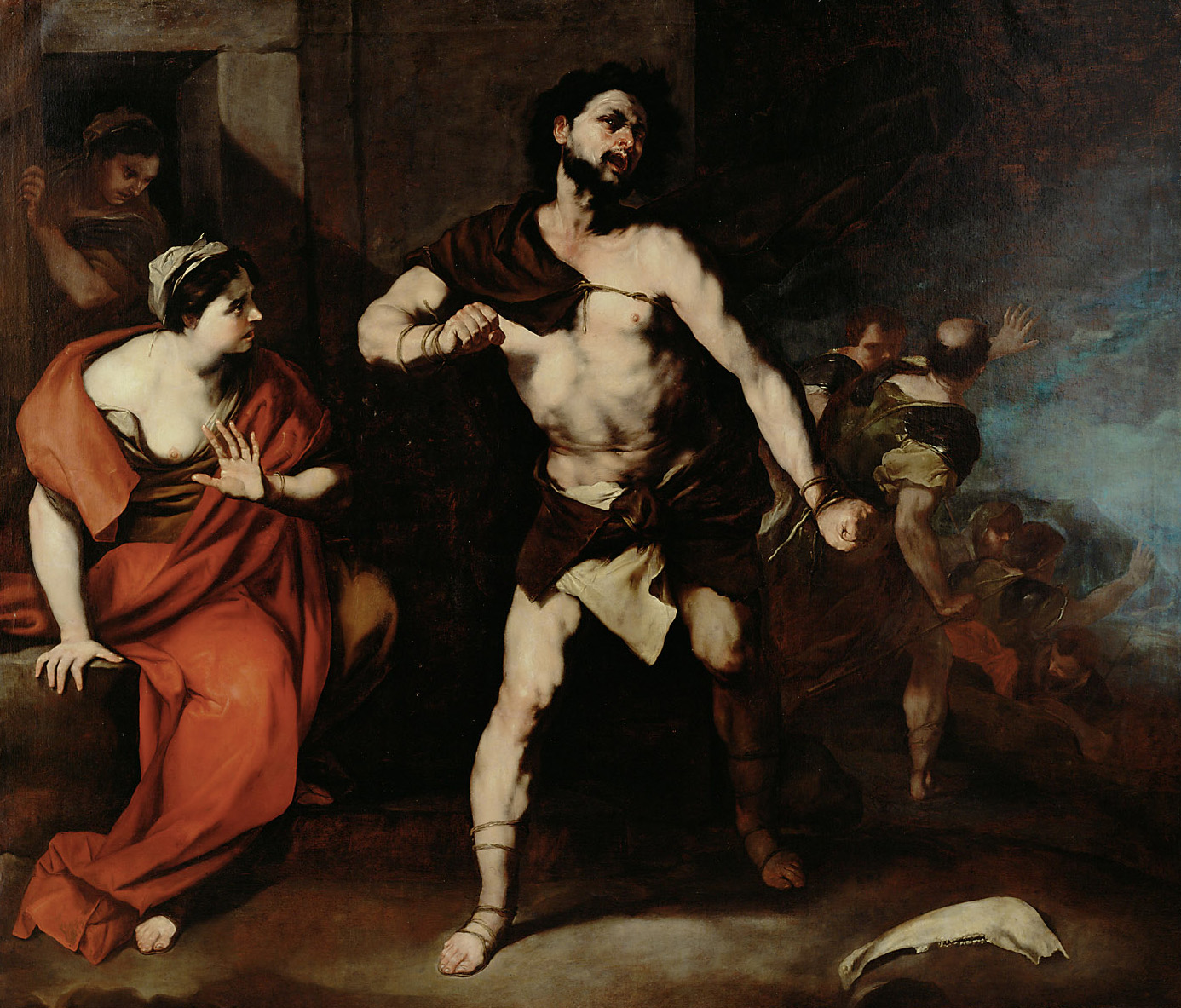 Simson zerreißt seine Fesseln, Luca Giordano, 1650-1655