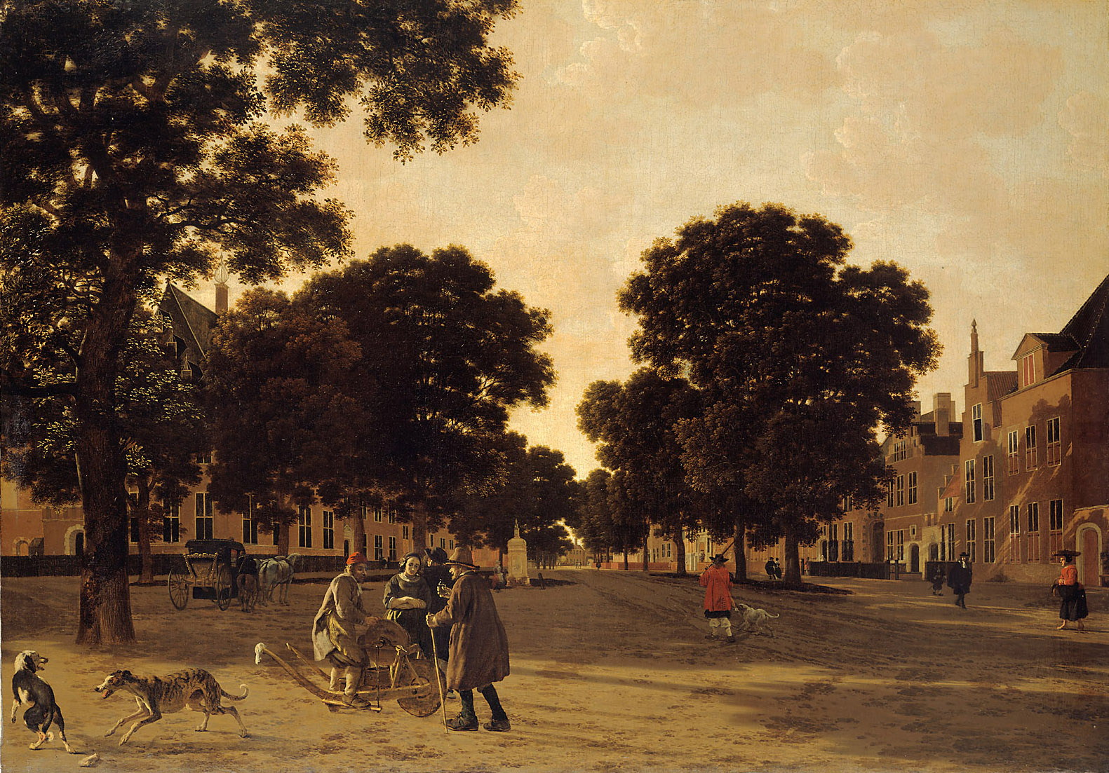 Ansicht des Kneuterdijk im Haag, Joris van der Hagen, 1635-1665