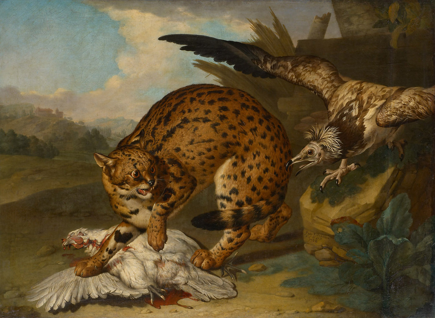 Leopard und Geier, Philipp Ferdinand de Hamilton, 1722