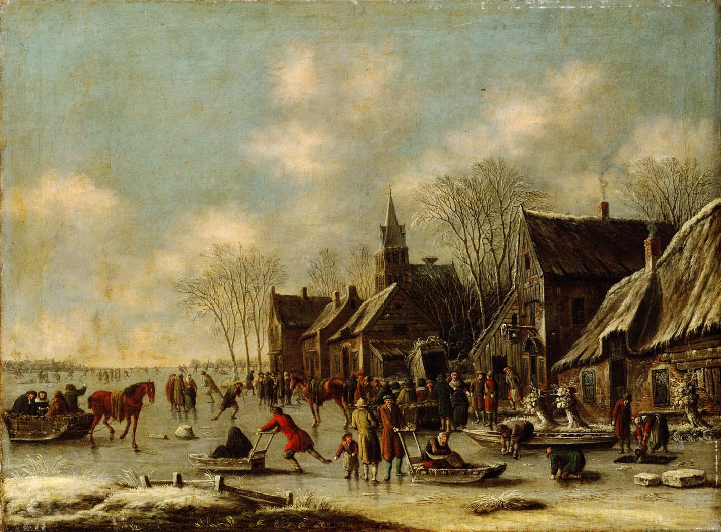Winterlandschaft mit Eisvergnügen, Thomas Heeremans, 1687