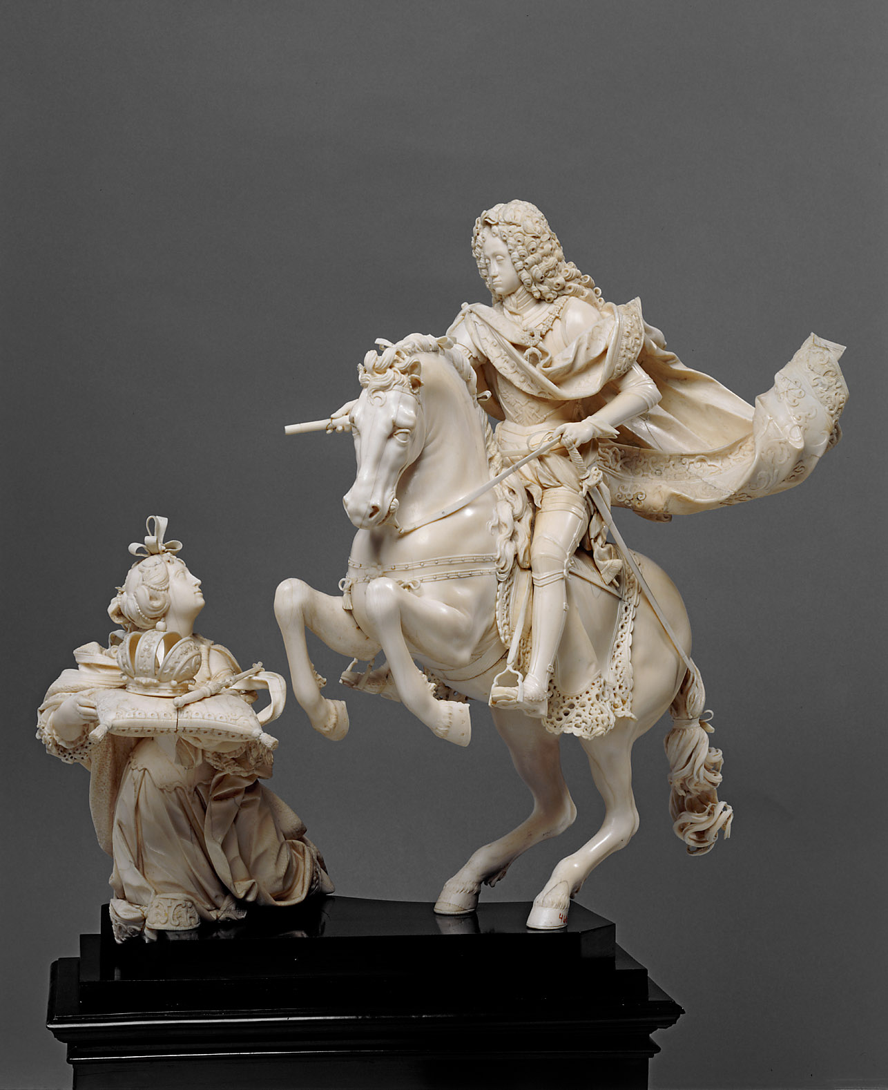 Kaiser Karl VI. zu Pferd mit der Personifikation des Heiligen Römischen Reiches, Matthias Steinl, 1711-1712