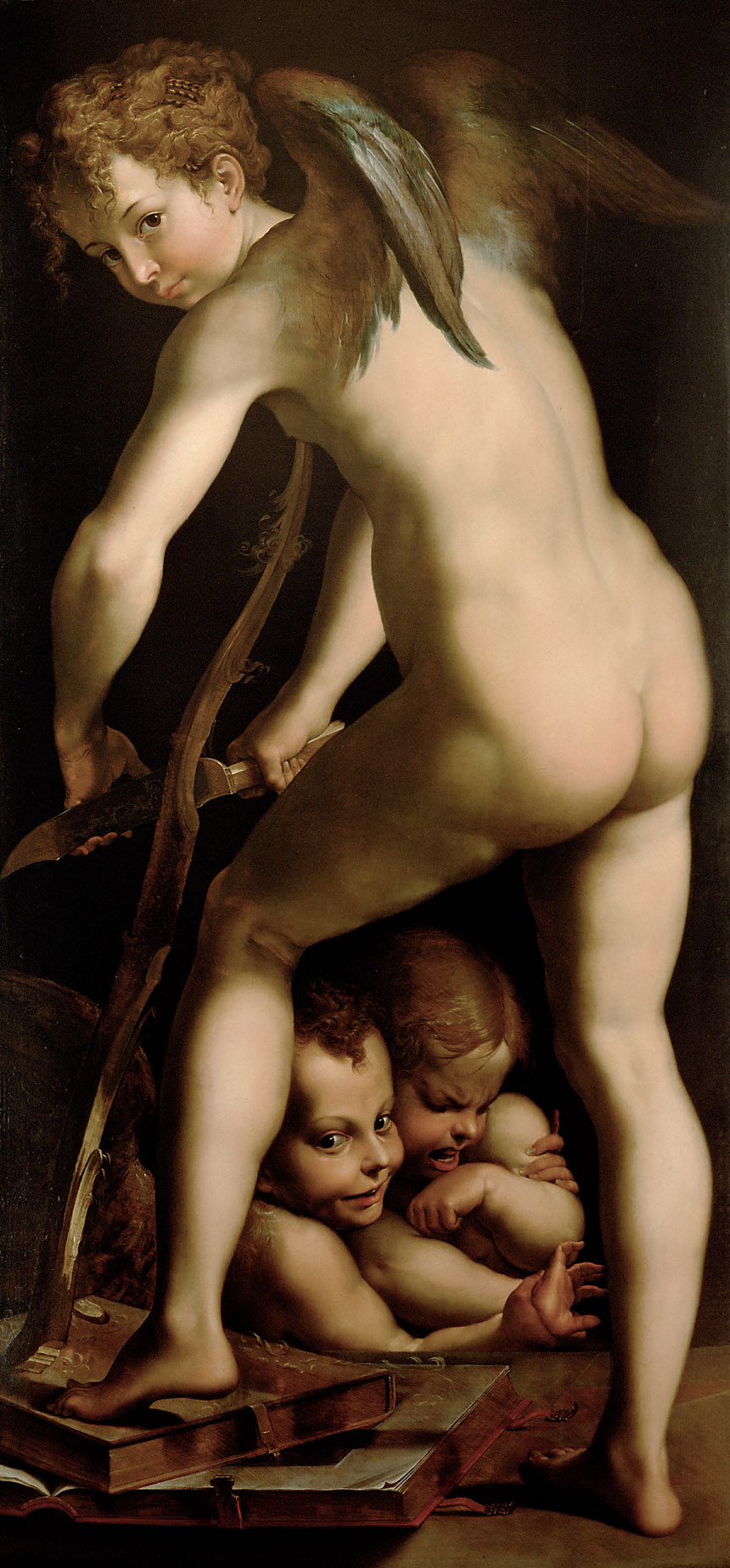 Bogenschnitzender Amor, Joseph Heintz d. Ä., 1604-1609