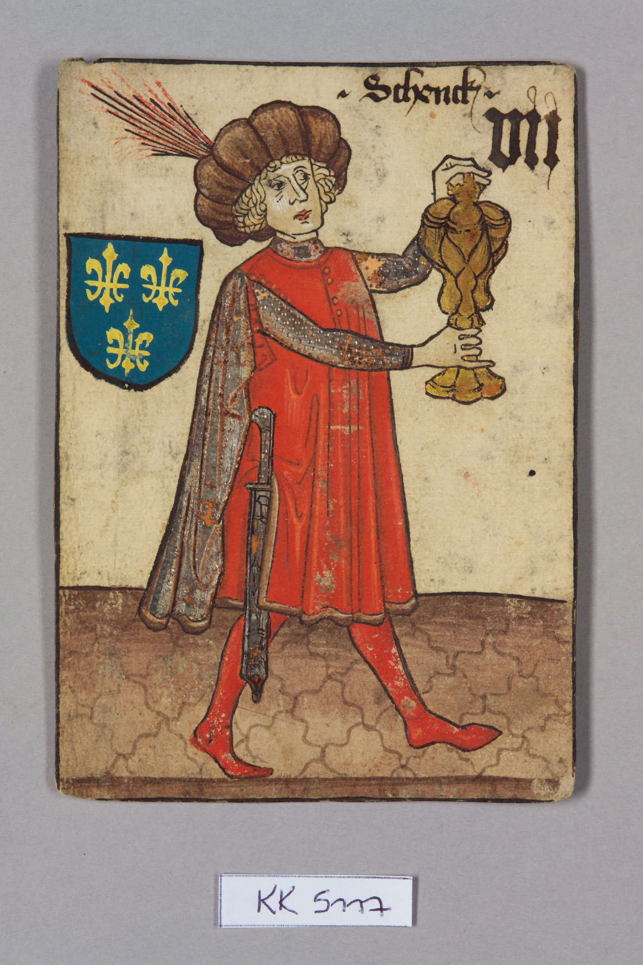 Kunsthistorisches Museum playing card, France, CupBearer (Seven