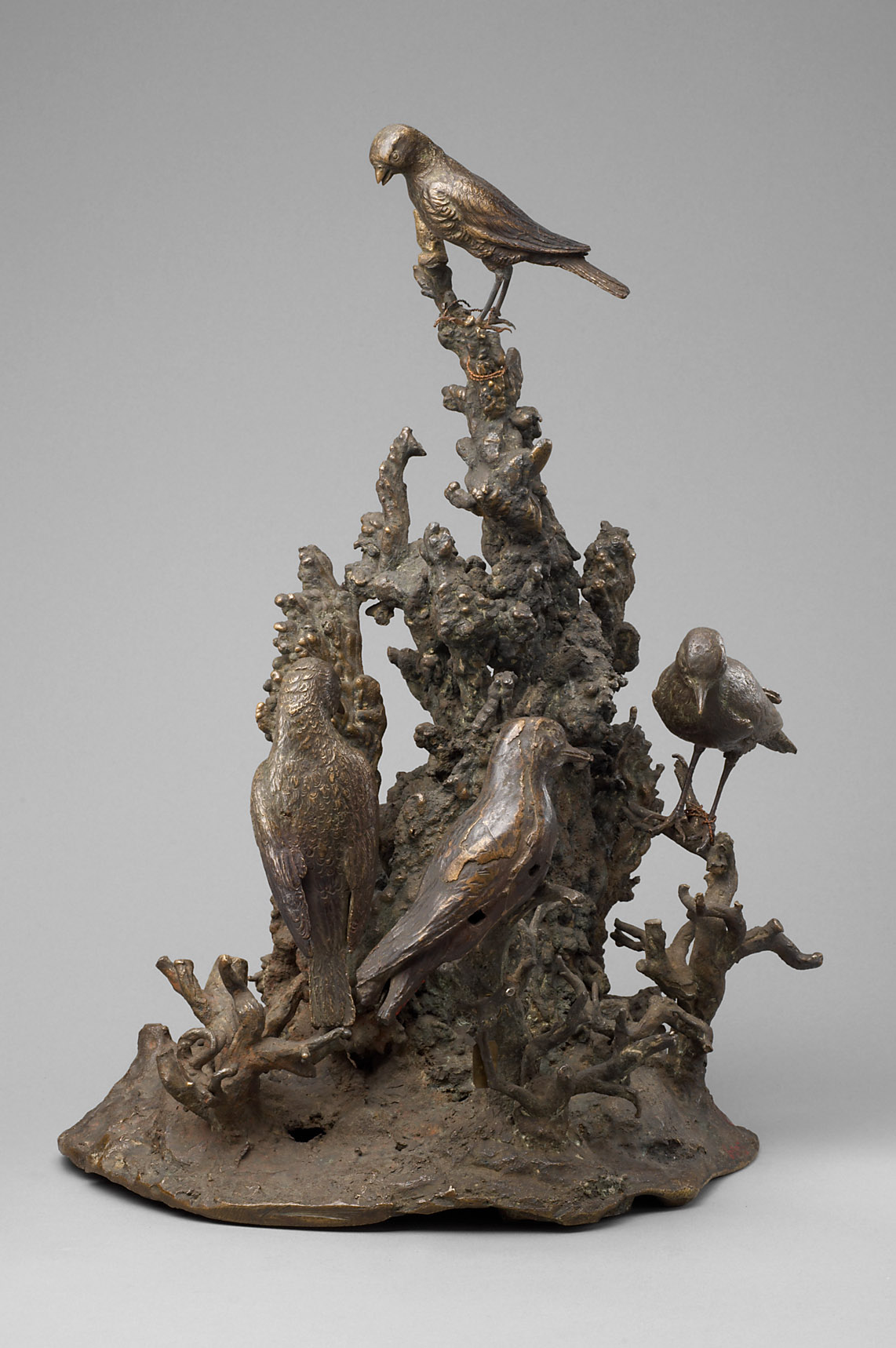Baumstamm mit vier Vögeln, Caspar Gras, 1580-1600