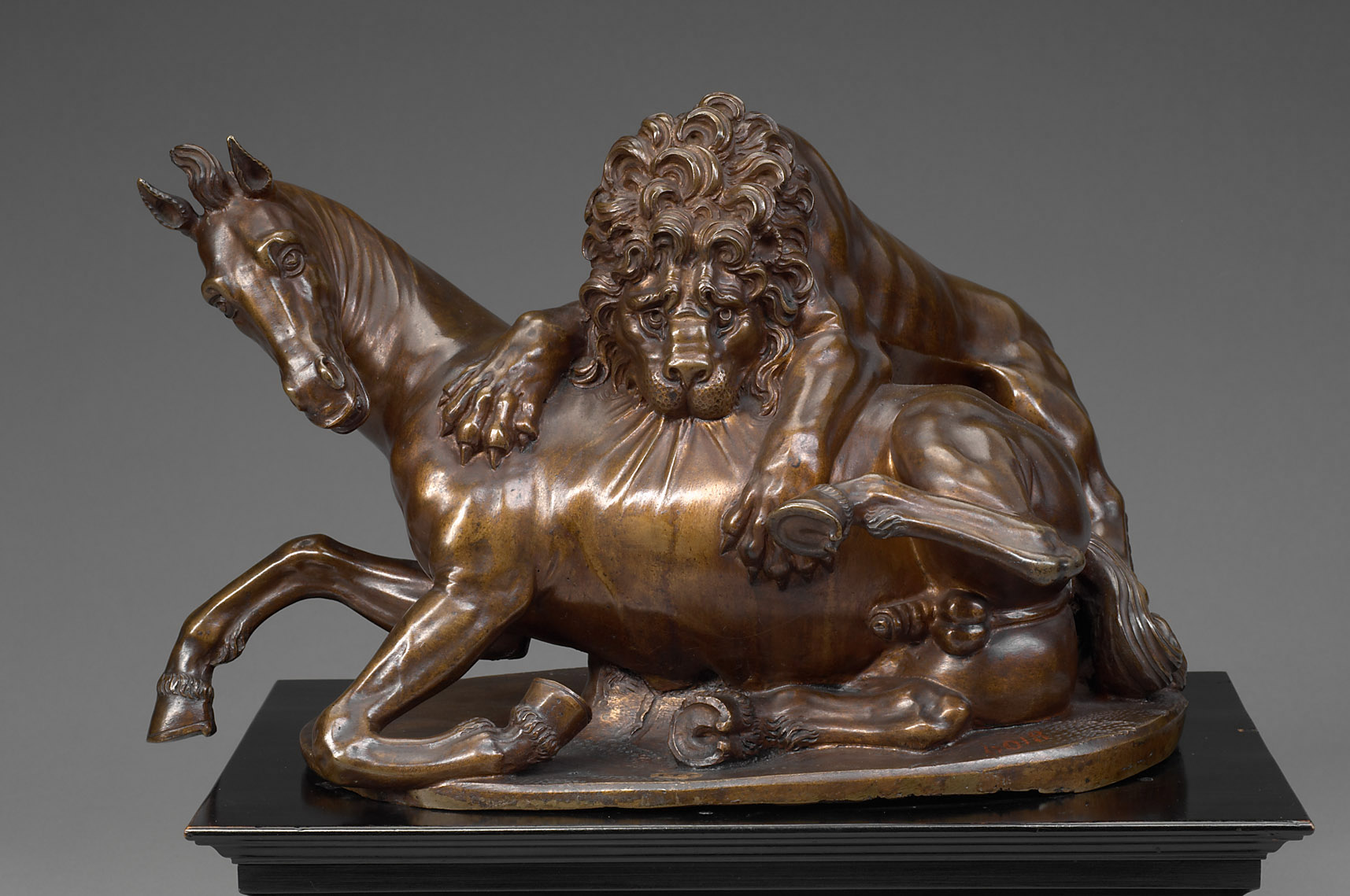 Löwe, einen Hengst reißend, Antonio Susini, 1600