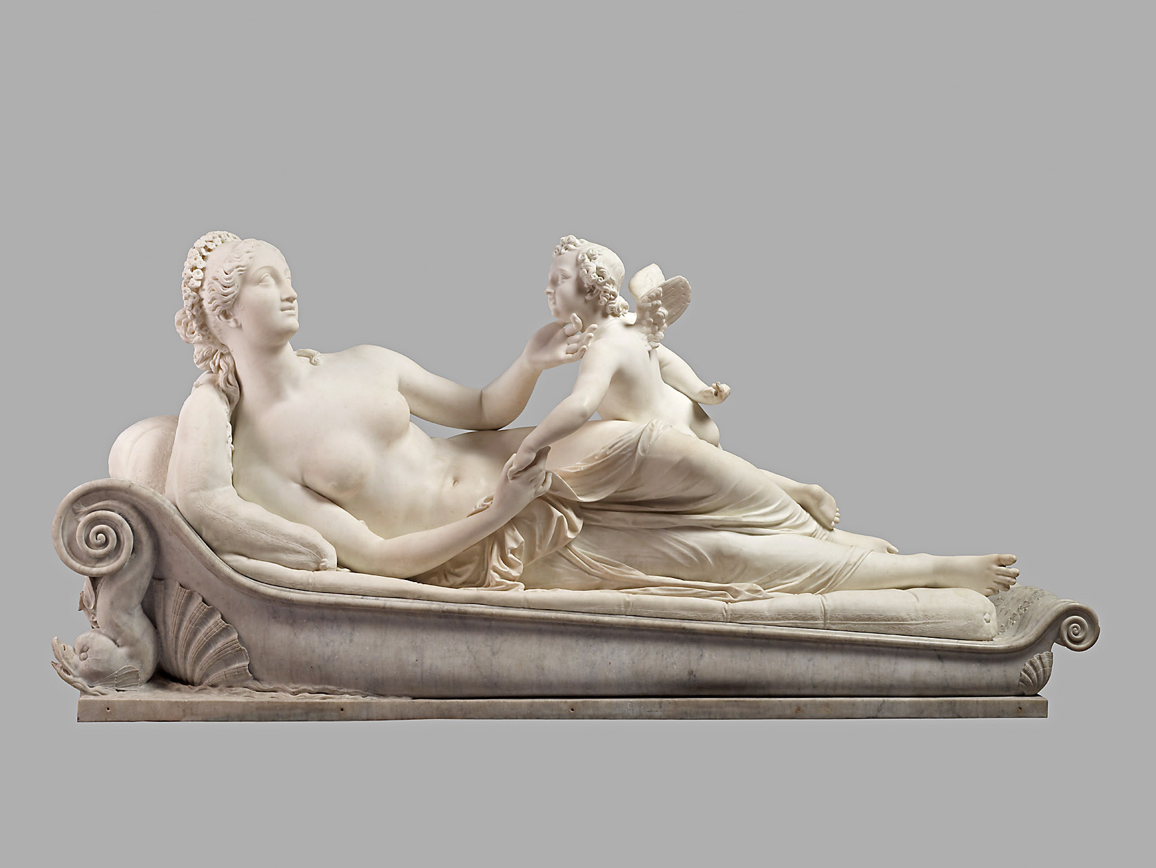 Venus und Amor; Statue, Pompeo Marchesi, 1838