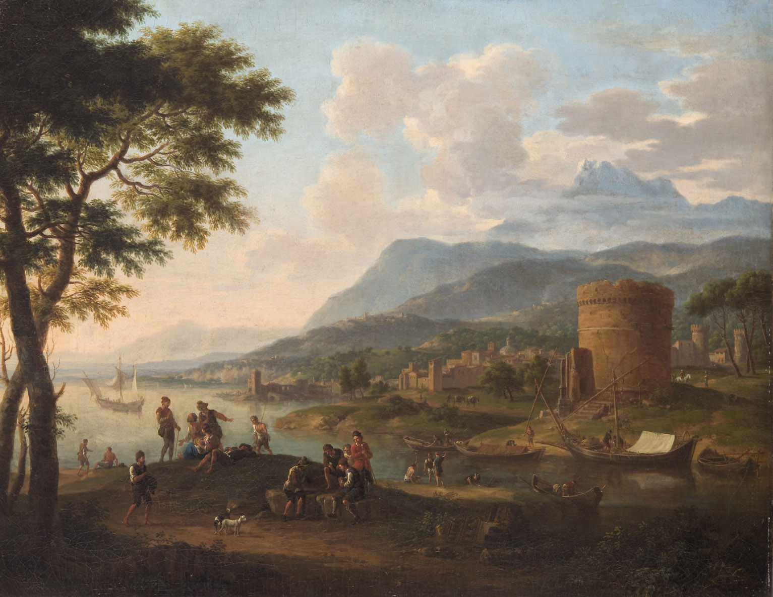 Italienische Abendlandschaft, Jacob de Heusch, 1699