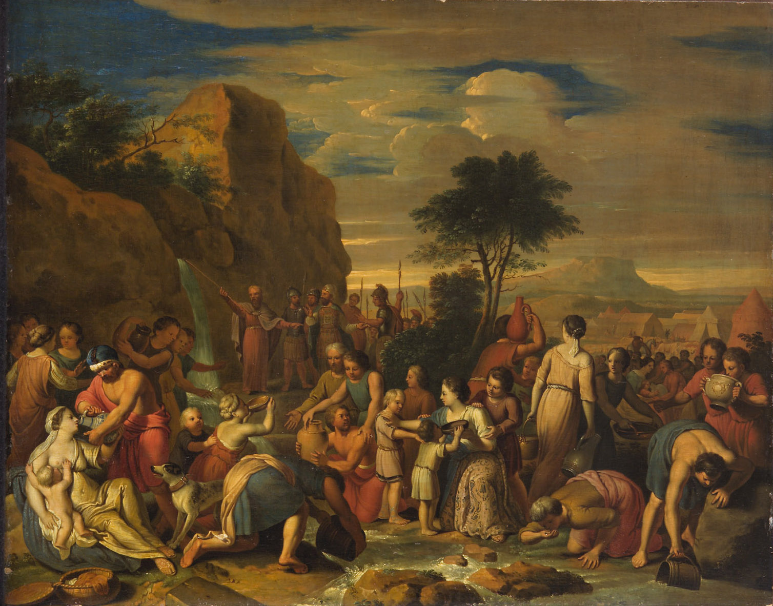 Moses schlägt Wasser aus dem Felsen, Gerard Hoet, 1675-1700