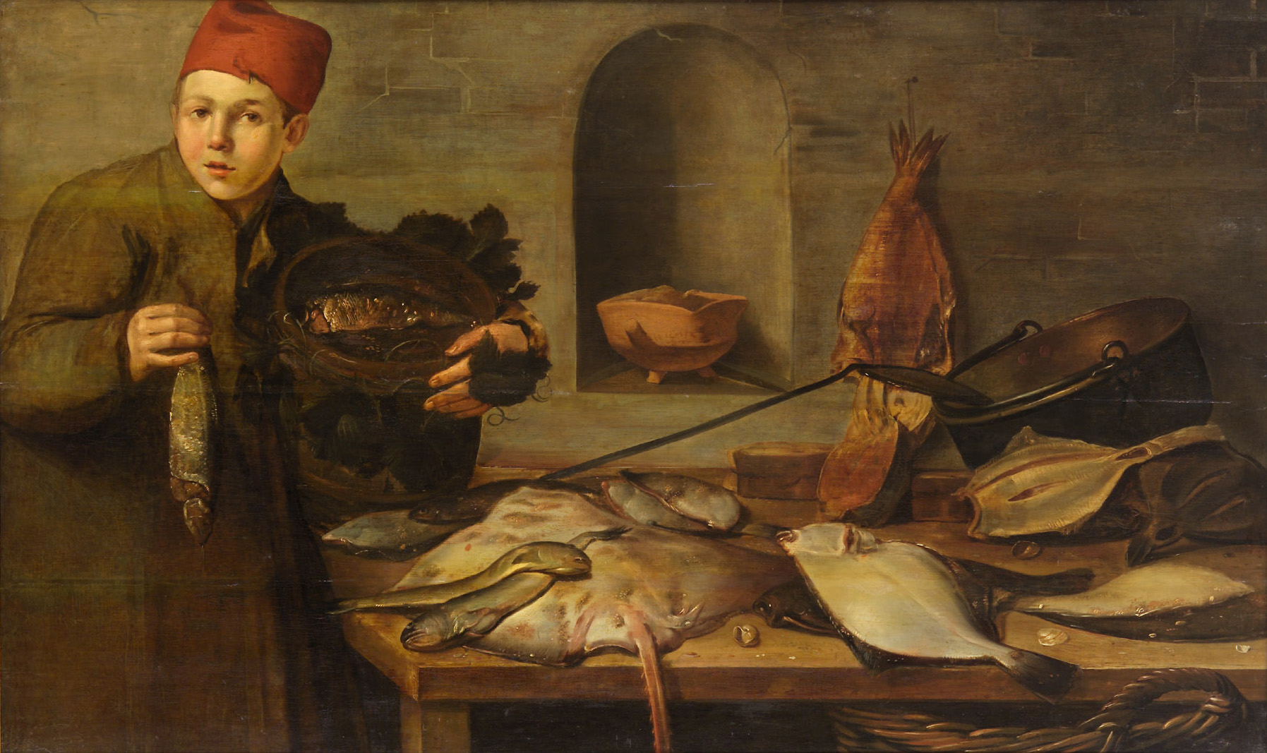 Knabe, Fische verkaufend, Holländisch, 1620